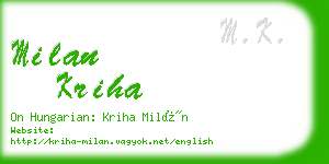 milan kriha business card